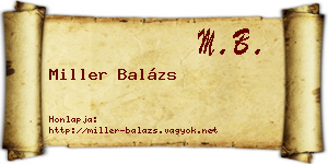 Miller Balázs névjegykártya